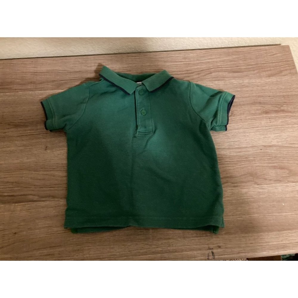 Janie and Jack Kelly Green Classic Polo Style Collared Shirt 6-12 Months Cotton